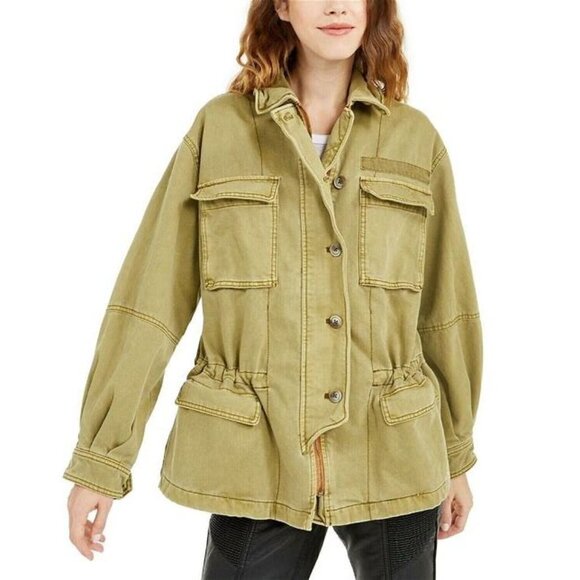 Free People Army Green V-Neck Bell Sleeve Size XS main image 1